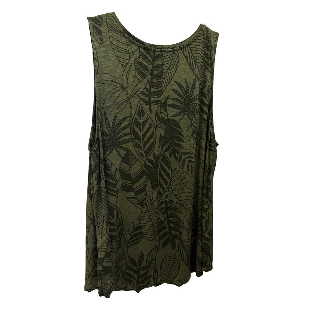 Old Navy Olive Green Leaf Print Tank Top - Picture 6 of 8